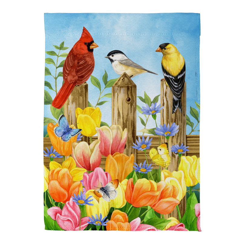 Spring Fence Friends Suede House Flag