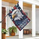 God Bless America Eagle Suede House Flag