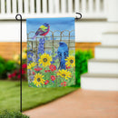 Colorful Songbird Fence Suede Garden Flag