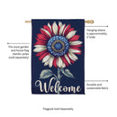 Patriotic Vibrant Sunflower Suede House Flag