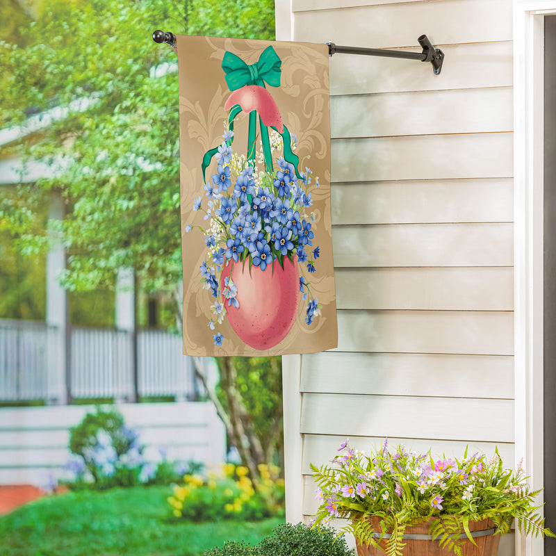 Floral Easter Egg Suede House Flag