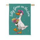Silly Goose on the Loose Suede House Flag