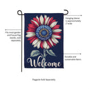 Patriotic Vibrant Sunflower Suede Garden Flag