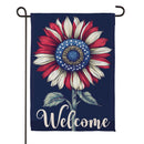 Patriotic Vibrant Sunflower Suede Garden Flag