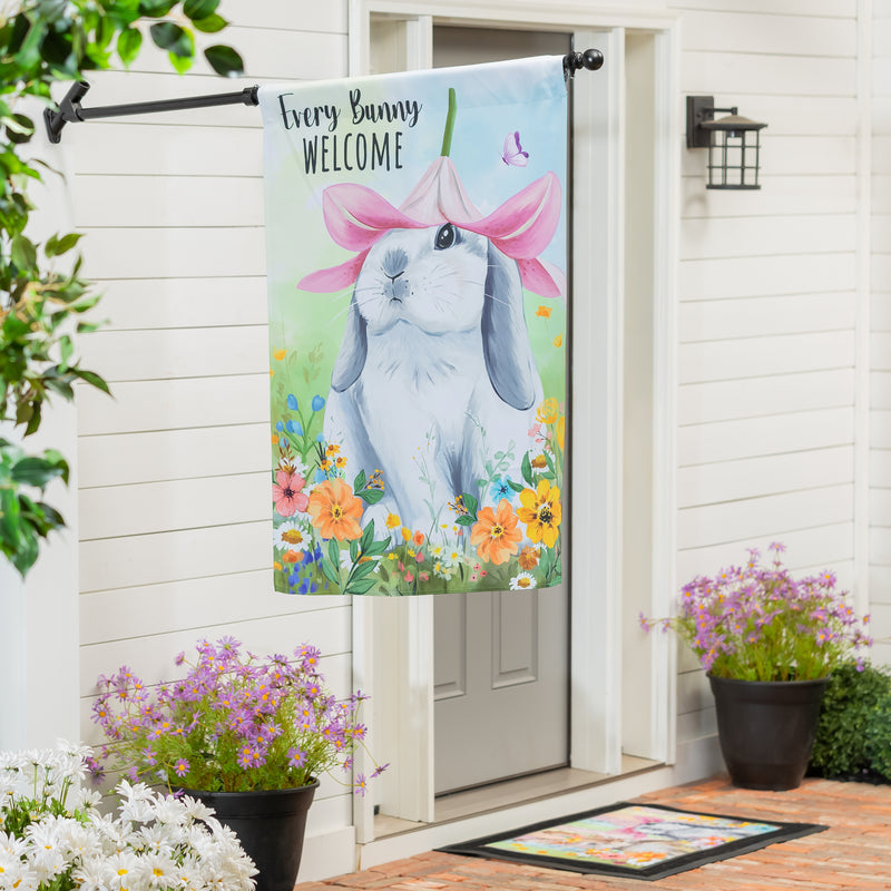 Bunny Blooms Flower Time Suede House Flag