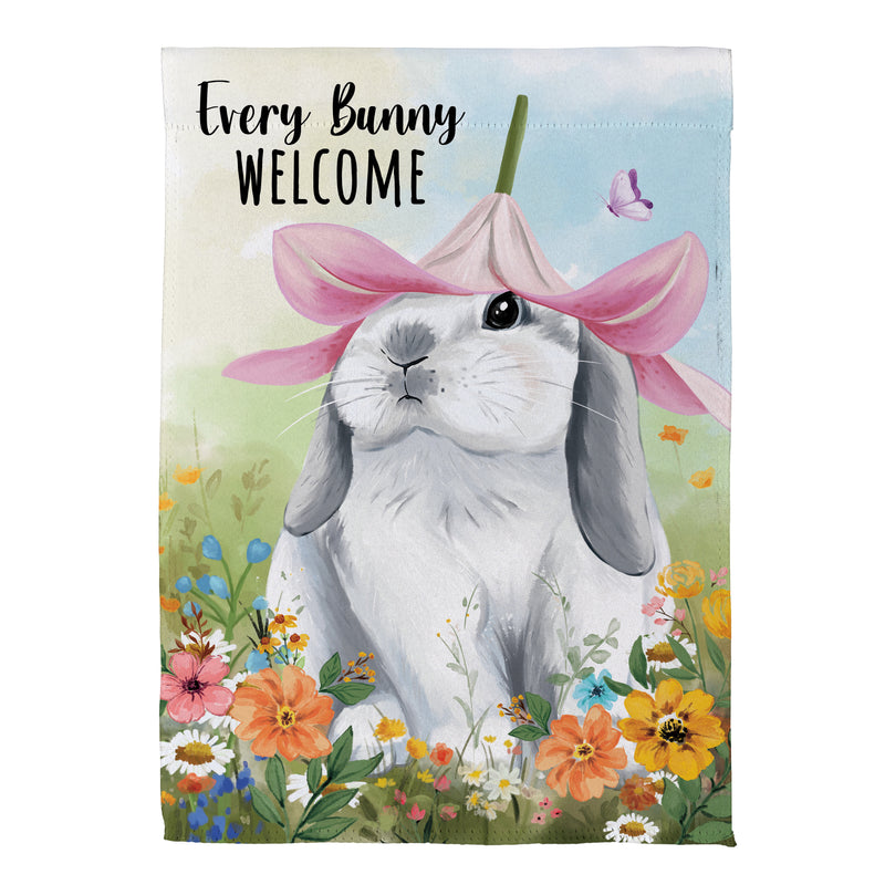 Bunny Blooms Flower Time Suede House Flag