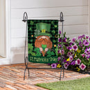 St. Patrick's Day Leprechaun Suede Garden Flag