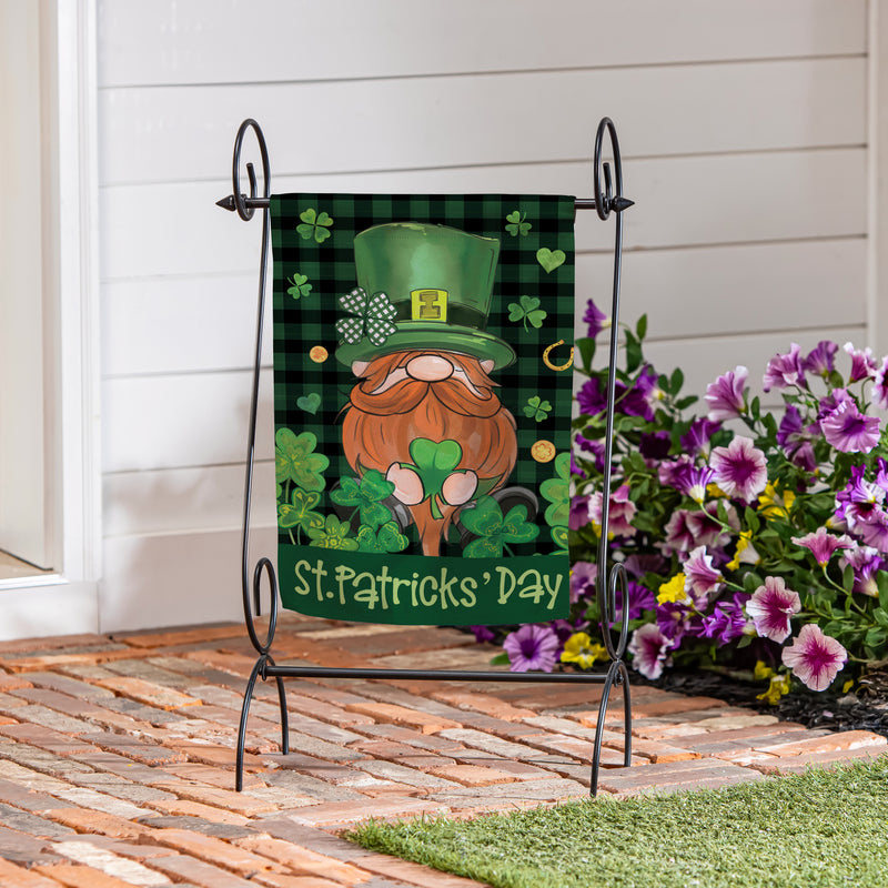 St. Patrick's Day Leprechaun Suede Garden Flag