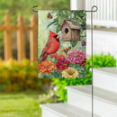 Spring Cardinal Time Suede Garden Flag