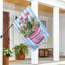 Welcoming Succulent Suede House Flag