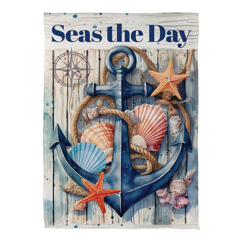 Seas The Day Anchor Suede House Flag