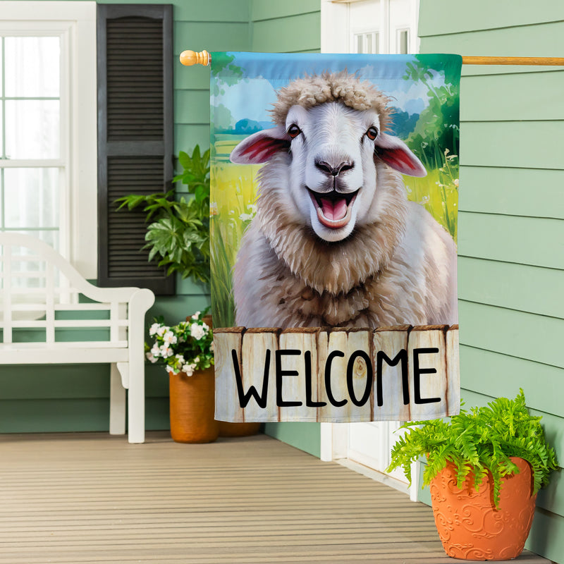 Happy Sheep Suede House Flag