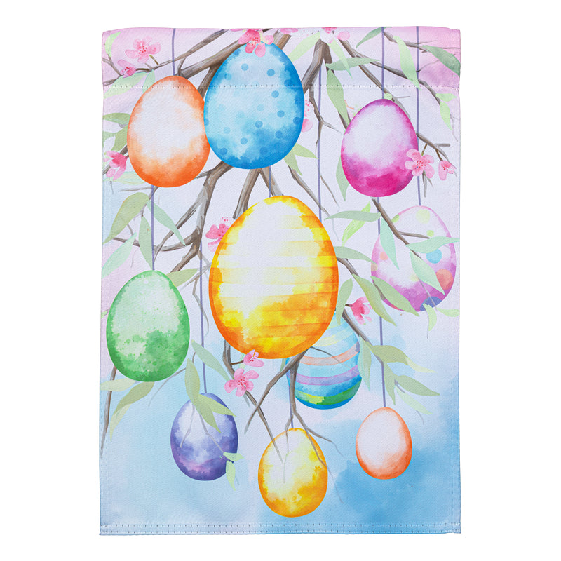 Bunny Blooms Egg Tree Suede House Flag