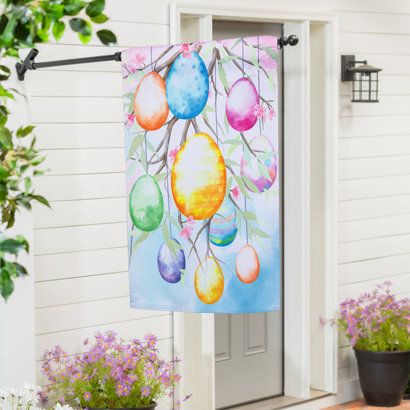 Bunny Blooms Egg Tree Suede House Flag