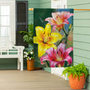 Colorful Daylily Suede House Flag