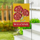Red Vibrant Geraniums Suede Garden Flag