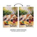 Dog Days Of Summer Suede Garden Flag
