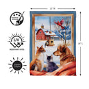 Winter Farmhouse Friends Suede Flag Garden