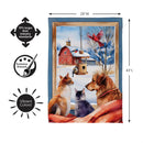 Winter Farmhouse Friends Suede Flag House