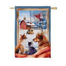 Winter Farmhouse Friends Suede Flag House