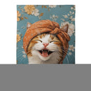 Christine The Joyful Cat Suede Garden Flag