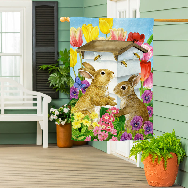 Bunny Beehive Suede House Flag