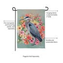 Tropical Heron Suede Garden Flag
