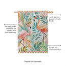 Palm Beach Flamingos Suede House Flag