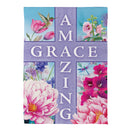 Amazing Grace Cross Suede House Flag
