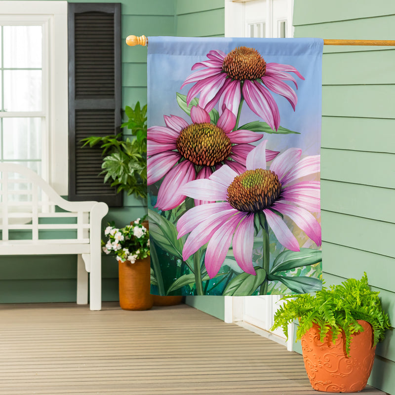 Cornflower Trio Suede House Flag