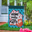 Home Is Where The Cat Is Suede Garden Flag