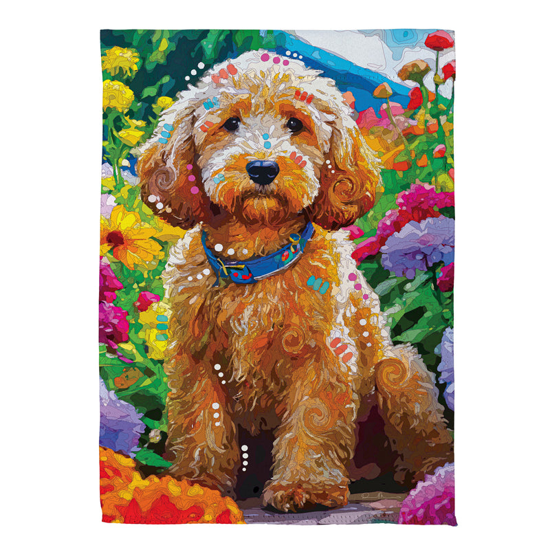 Painted Doodle Suede House Flag