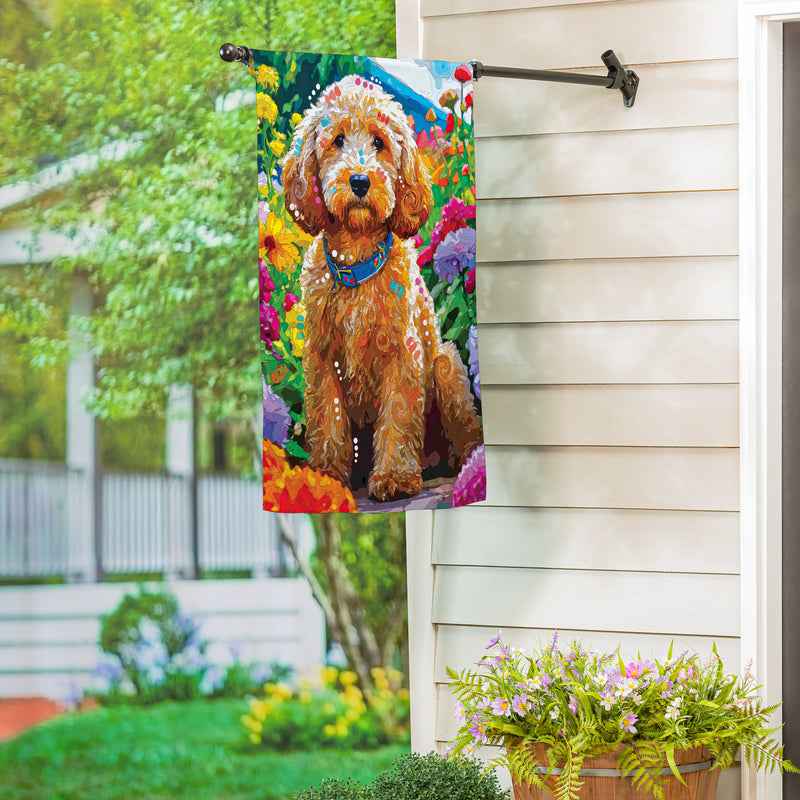 Painted Doodle Suede House Flag