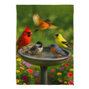 Bathing Birds Suede House Flag