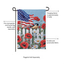 Patriotic Poppies & Bird Suede Garden Flag