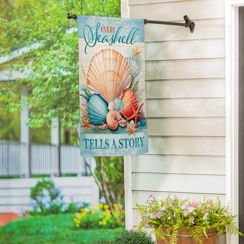 Seashell Story Suede House Flag