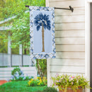 Blue Coastal Palm Trees Double Sided Suede House Flag