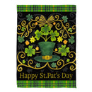 St. Patrick's Day Ornate Suede Garden Flag