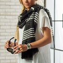 Napa Home Garden, THREADS 72x28" SCARF STRIPES BLACK,th212bk