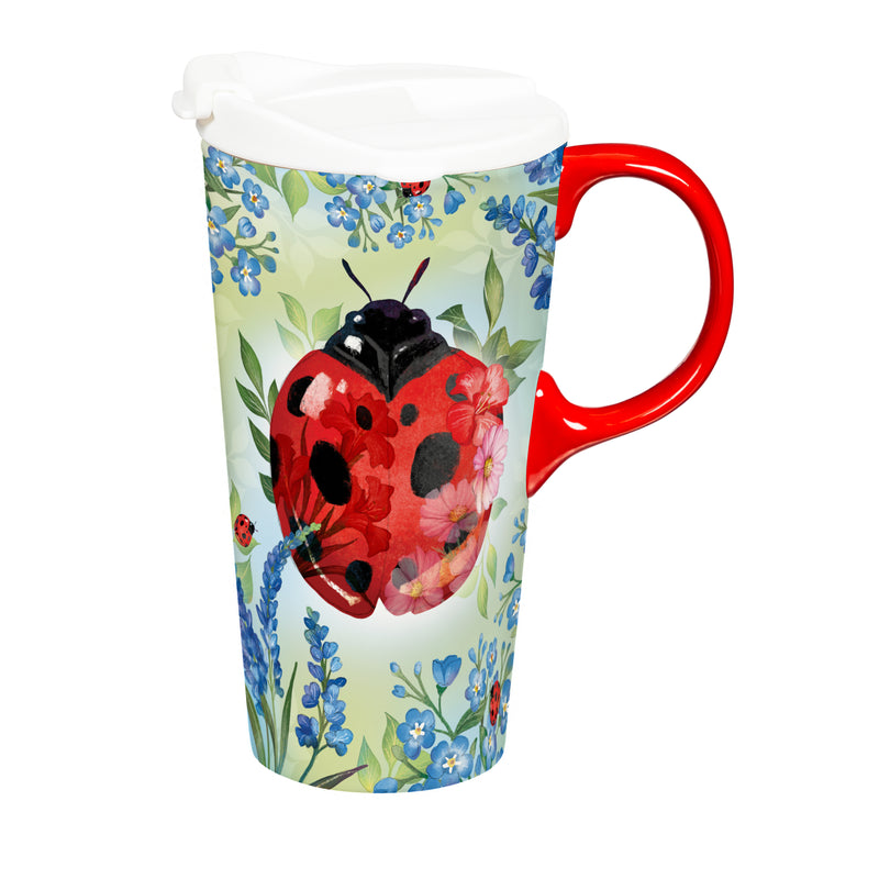 Pollinator Garden Ceramic Perfect Cup, Lady Bug, 17oz, Gift Box