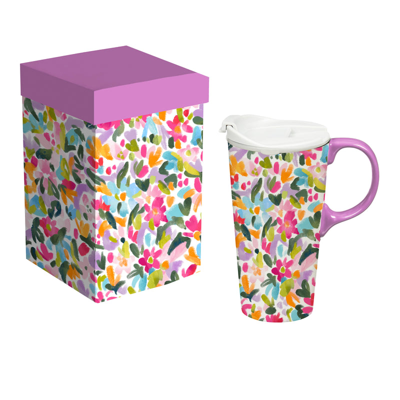 Bunny Blooms Ceramic Perfect Cup, In Bloom Motif, 17oz, Gift Box