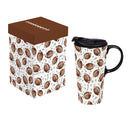 American Classic Sports Ceramic Perfect Cup, Football, 17oz, Gift Box