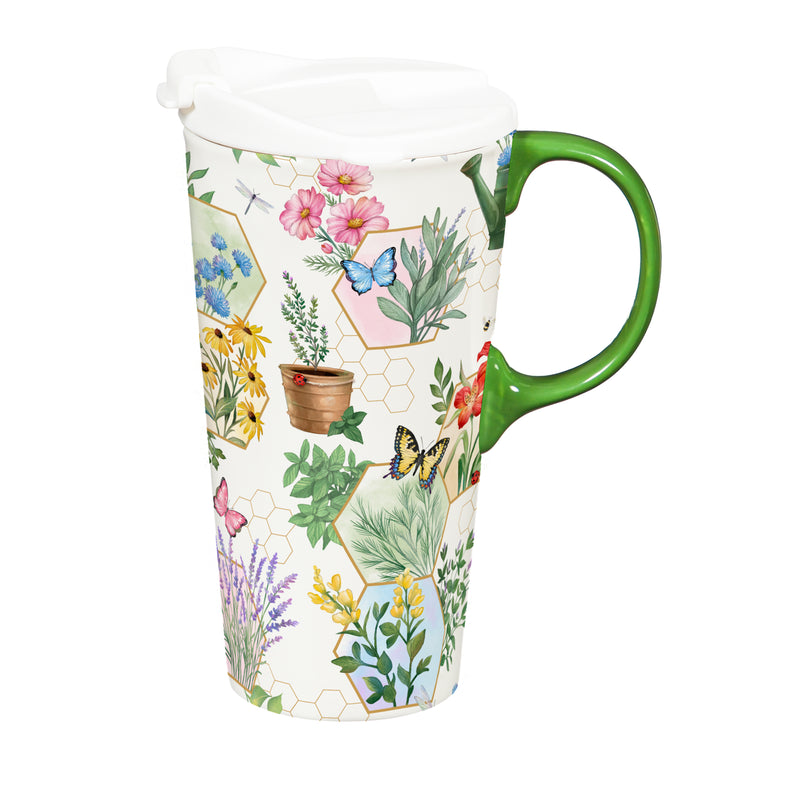 Pollinator Garden Ceramic Perfect Cup, Gardening, 17oz, Gift Box