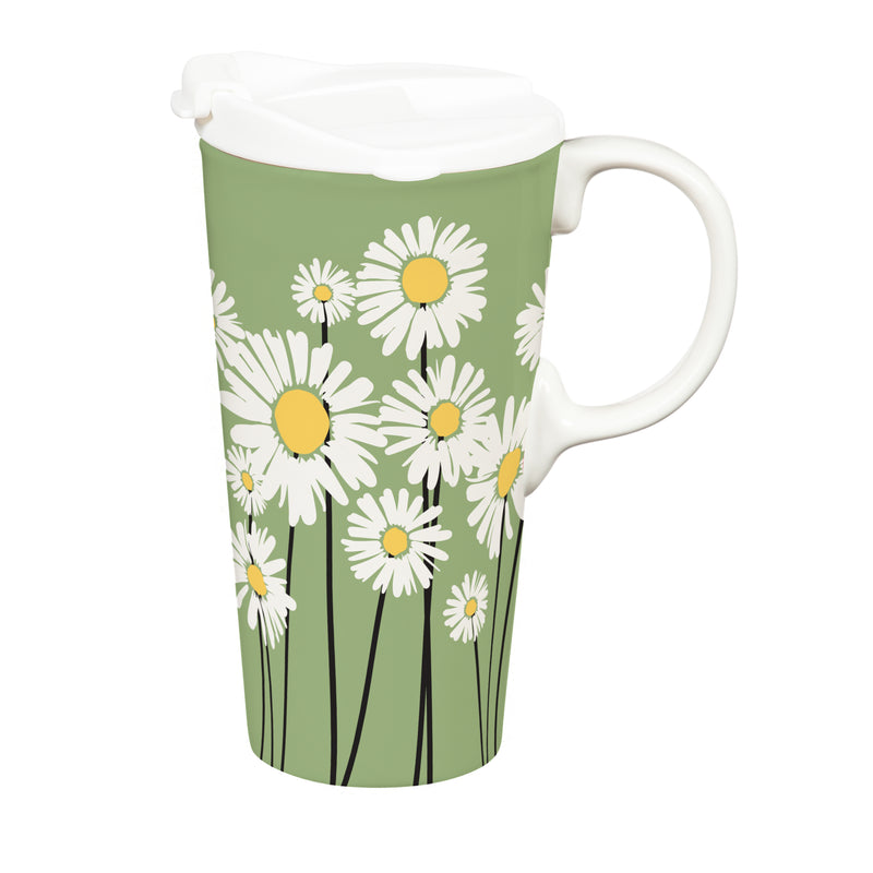Pollinator Garden Ceramic Perfect Cup, Daisies, 17oz, Gift Box