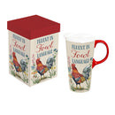 Petal & Plow Ceramic Perfect Cup, Farm Rooster Funny, 17oz, Gift Box