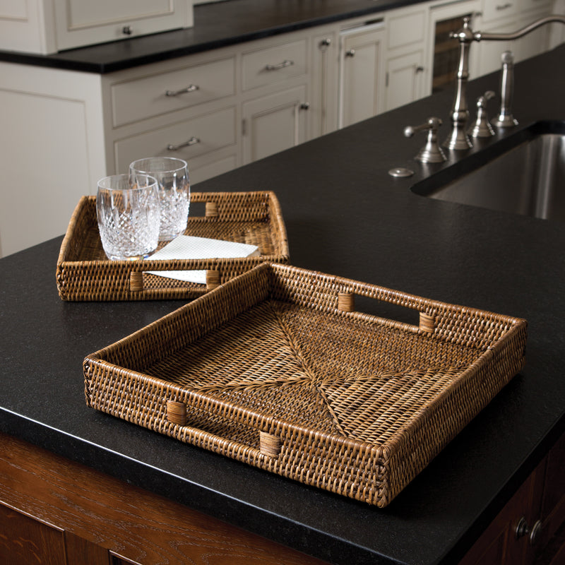 NAPA Home & Garden, BURMA RATTAN SQUARE TABLE TRAYS, SET OF 2,TN215