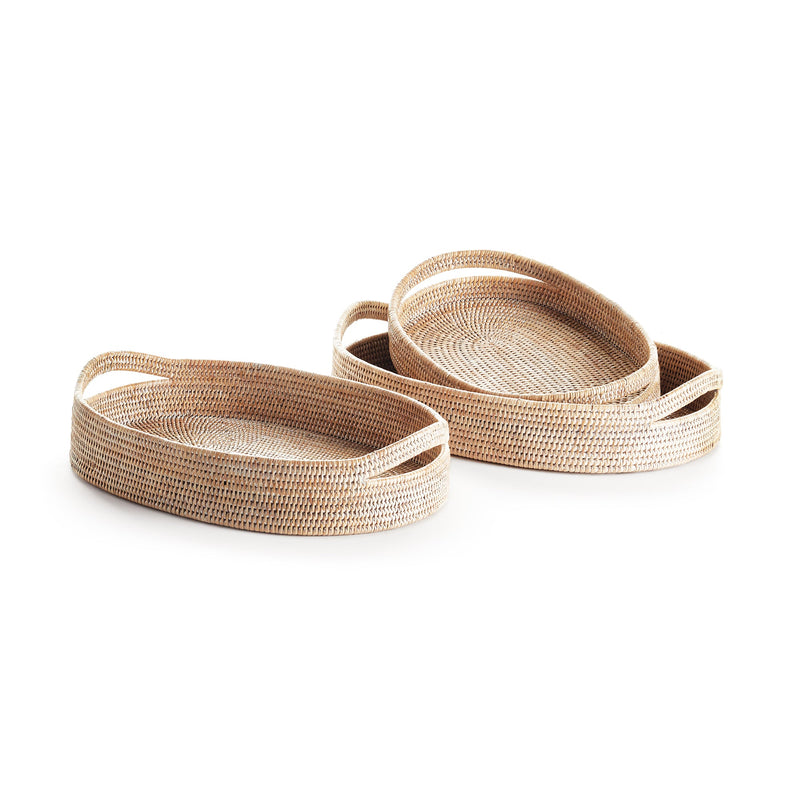 NAPA Home & Garden, BURMA RATTAN OVAL SERVING TRAYS