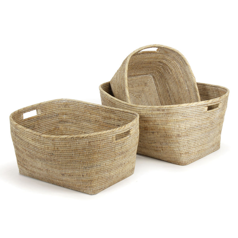 NAPA Home & Garden, BURMA RATTAN FAMILY BASKETS WITH HANDLES, SET OF 3,TN234WH