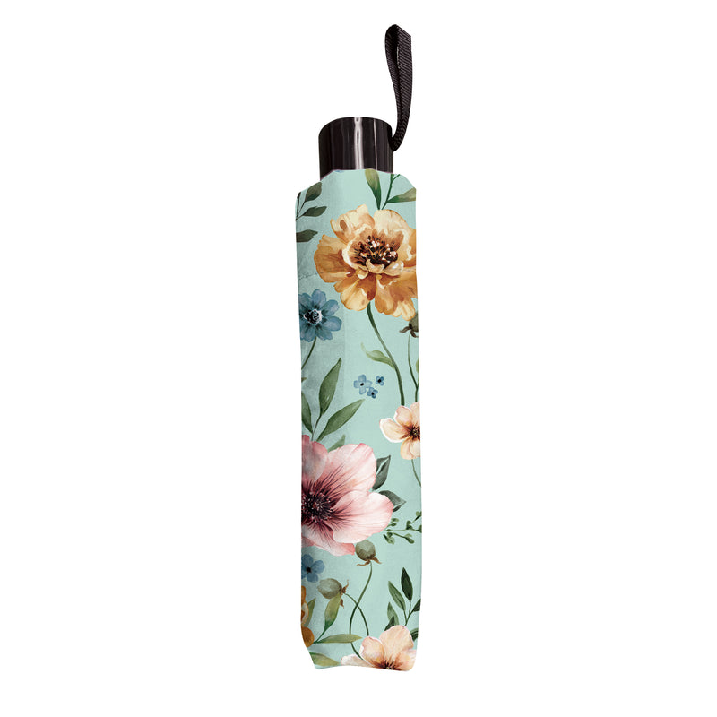 Petal & Plow Umbrella Manual Compact with Sleeve, Florals, 38" Canopy x 22.5"H