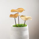 Wood Mushroom Metal Stakes, Set of 3